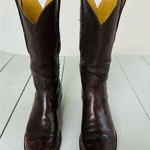 Men's Dark Brown Western Leather Boots